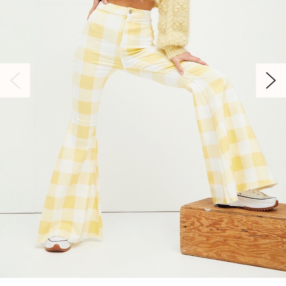 Free People “Just Float On” Printed Flare Jeans; Size 30